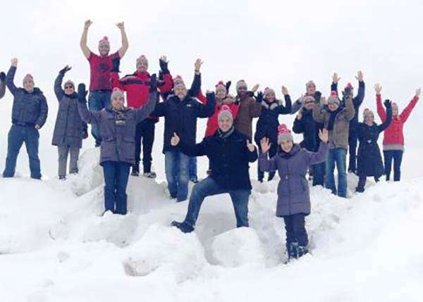 Outside in the snow with iBwave employees