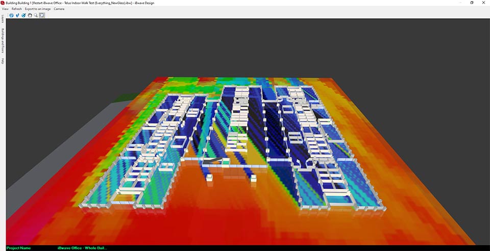 3D buidling view of final campus network prediction